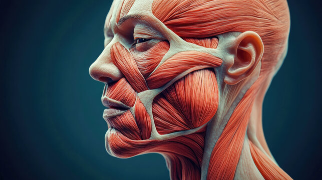 A creative illustration showcasing the function of the platysma muscle in facial expressions