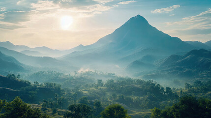 A creative interpretation of Arunachala blended with spiritual motifs