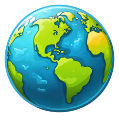 PNG Cartoon planet earth World map vector icon 3d cartoon sphere world. © Rawpixel.com