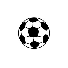 Fototapeta premium Black and white line illustration of a soccer ball with classic hexagonal pattern.