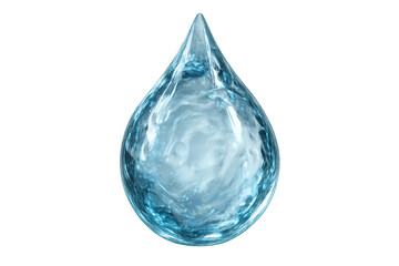 Refreshing water drop on transparent background, representing hydration, purity, and nature's life-giving essence
