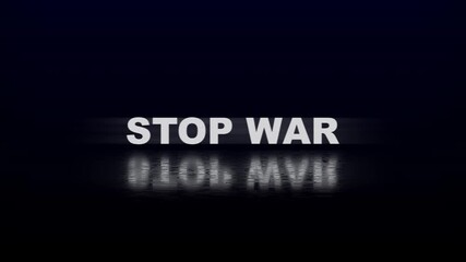 Stop war displayed in white on a dark background, suitable for antiwar campaigns, posters, social media graphics, and peace activism. Glitch Effect