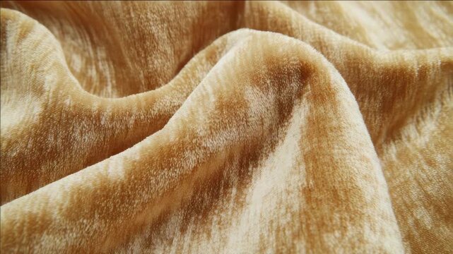 Shiny brown cloth with a soft fold and creases.