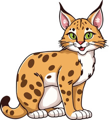 Cute cartoon a illustrator vector lynx