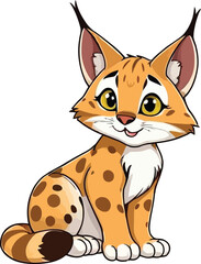 Fototapeta premium Cute cartoon a illustrator vector lynx