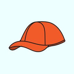 Fototapeta premium Orange Baseball Cap Vector Illustration Hand Drawn Style