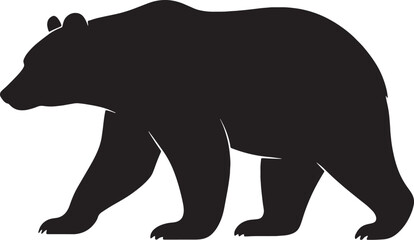 Black Bear Silhouette Walking Side View