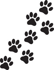 Black Animal Paw Prints on White Background