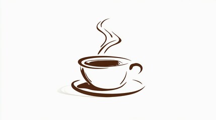 Obraz premium Hot Coffee Cup Pictogramホットコーヒーカップのピクトグラム12