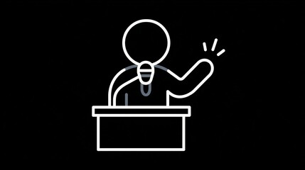 Lecturer with Microphone Pictogram/マイクで講演する人のピクトグラム7
