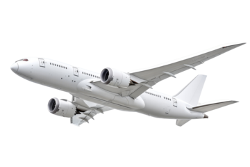 White Airplane Isolated Transparent Background