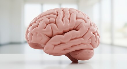 Pink Brain with Highlighted Area