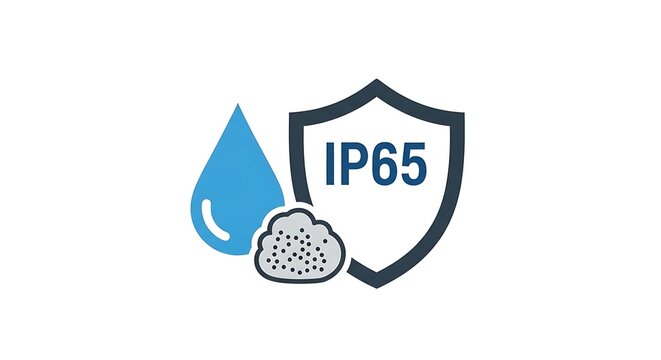 IP65 Dust and Water Protection Rating Icon