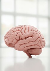 Pink Brain with Highlighted Area