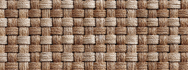 Minimalist Thick Jute Fiber Pattern in Natural Tones on Transparent Background