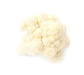 One fresh cauliflower floret isolated on white
