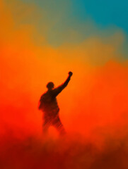 protestors in clouds of teargas