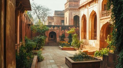 Fototapeta premium A detailed view of the historical architecture surrounding Jalian Wala Bagh