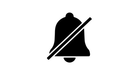 Object mute notification bell icon vector illustration silent mode off symbol disable sound alert reminder design vector