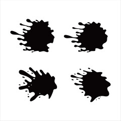 Abstract mud splat vector illustration with irregular edges and organic shapes, isolated on a white background, perfect for grunge and dirty texture designs.