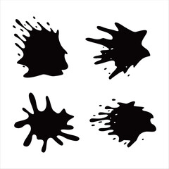 Abstract mud splat vector illustration with irregular edges and organic shapes, isolated on a white background, perfect for grunge and dirty texture designs.