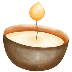 Loy krathong festival Thailand watercolor 