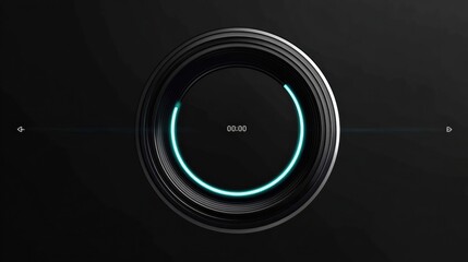 Circular Interface Design With Digital Countdown Timer and Sleek Modern Aesthetics