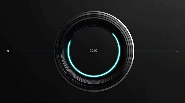 Circular Interface Design With Digital Countdown Timer and Sleek Modern Aesthetics
