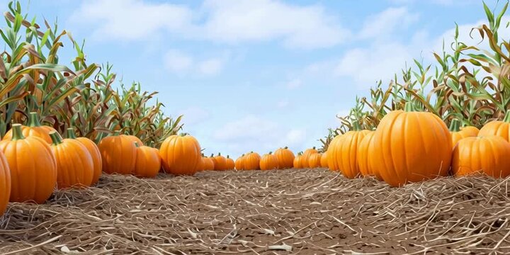 pumpkin patch outdoors ready to harvest