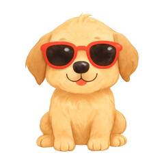 Obraz premium PNG Cute puppy wearing sunglasses