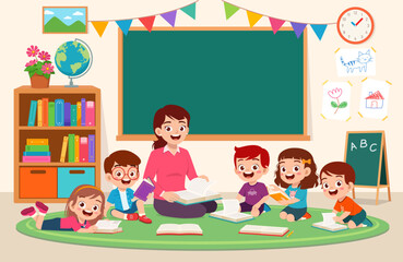  kids learning and studying