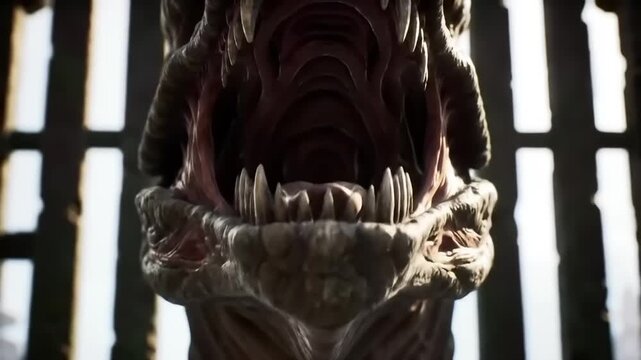 Close-up of a monstrous head