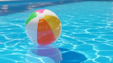 Vibrant summer scene featuring a colorful beach ball