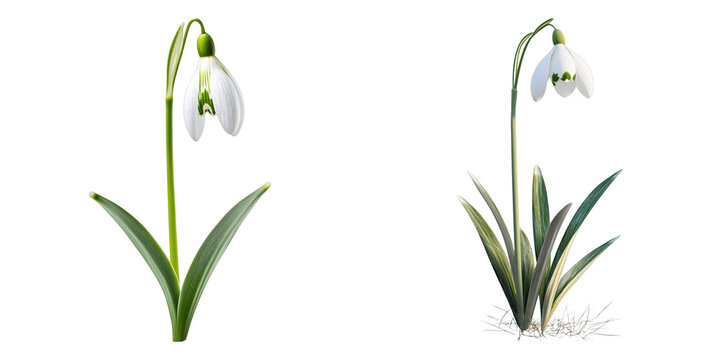 Two different types of flowers, one with a white flower