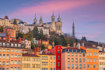 Obraz premium Downtown Lyon city skyline, cityscape of France