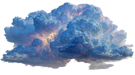 Dramatic cloud formation with vibrant colors and intricate textures. isolated on transparent background cutout