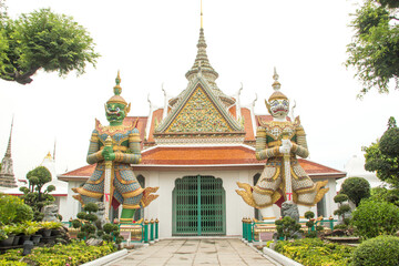 Wat Arun temple, one of landmark Chao Phraya river in Bangkok Thailand 