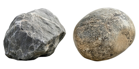 Two large rocks are shown side by side