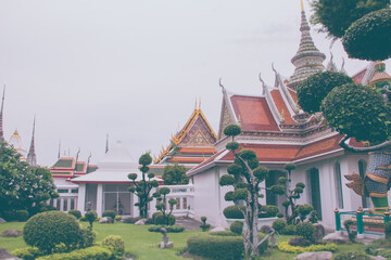 Obraz premium Wat Arun temple, one of landmark Chao Phraya river in Bangkok Thailand