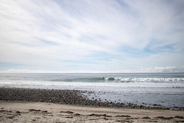 Surfing in a quite famous surfing spot in Trestles, California