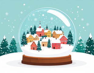 Seasonal & Holiday Illustrations—Decorative winter snow globe art