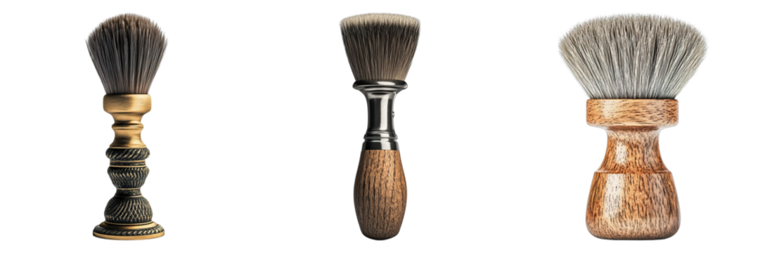 Three different types of brushes are shown, with one being a wooden brush