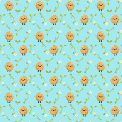 potatoes with happy expressions