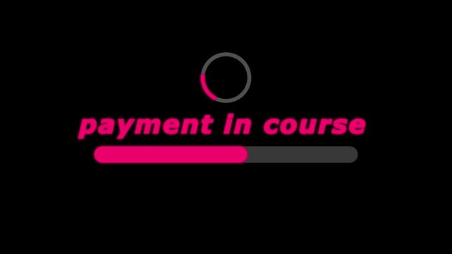 Payment in course with blue progress bar. Insufficient funds on your account.Abstract digital globe with text " e -payment ", global network and financial technology