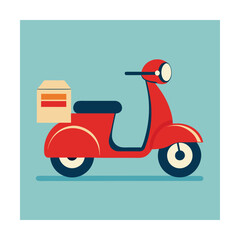 Obraz premium Retro Scooter Delivery with Vintage Helmet and Goggles