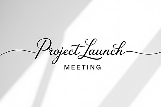 Project launch meeting announcement template design for business presentation and collaboration success