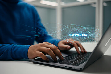 Datastreams alpha analysis on laptop for developers and programmers working on ai and machine learning models