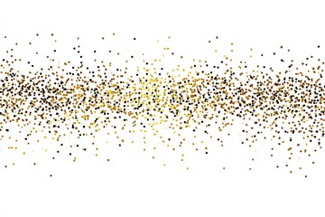 Gold and black confetti on white background