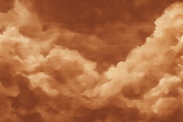 Warm, muted cloudscape in sepia tones