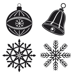Christmas ornaments and snowflakes bell winter